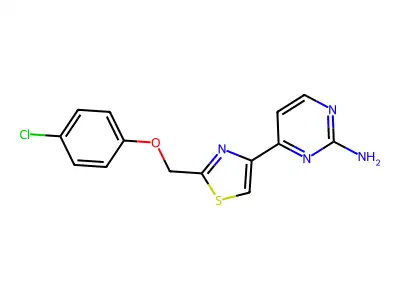 4-{2-[(4-Chlorophenoxy)methyl]-1,3-thiazol-4-yl}pyrimidin-2-amine structure