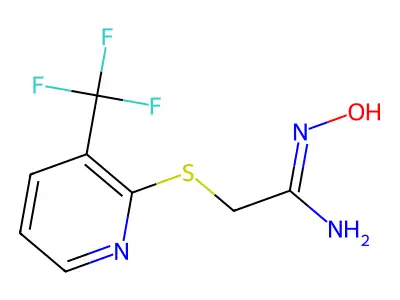 N'-hydroxy-2-[3-(trifluoromethyl)pyridin-2-yl]sulfanylethanimidamide structure