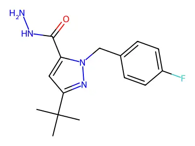 3-(tert-butyl)-1-(4-fluorobenzyl)-1H-pyrazole-5-carbohydrazide structure
