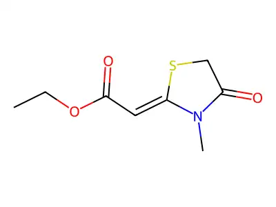 Ethyl 2-(3-methyl-4-oxo-1,3-thiazolidin-2-ylidene)acetate structure