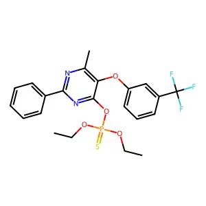 O,O-diethyl O-{6-methyl-2-phenyl-5-[3-(trifluoromethyl)phenoxy]pyrimidin-4-yl} phosphothioate structure