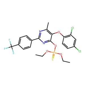 [5-(2,4-Dichlorophenoxy)-6-methyl-2-[4-(trifluoromethyl)phenyl]pyrimidin-4-yl]oxy-diethoxy-sulfanylidene-lambda5-phosphane structure