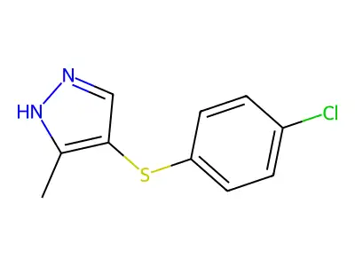 4-((4-Chlorophenyl)thio)-3-methyl-1H-pyrazole structure