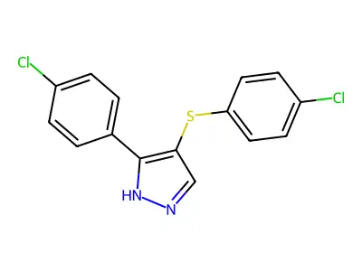 3-(4-chlorophenyl)-4-[(4-chlorophenyl)sulfanyl]-1H-pyrazole structure