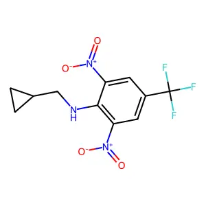 N-(cyclopropylmethyl)-2,6-dinitro-4-(trifluoromethyl)aniline structure