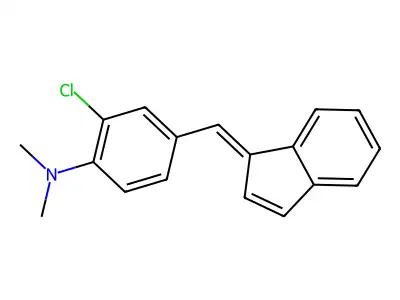 2-chloro-4-(inden-1-ylidenemethyl)-N,N-dimethylaniline structure