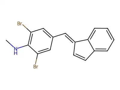 Benzenamine,2,6-dibromo-4-(1H-inden-1-ylidenemethyl)-N-methyl- structure