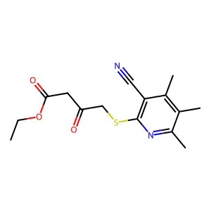 Ethyl 4-[(3-cyano-4,5,6-trimethylpyridin-2-yl)sulfanyl]-3-oxobutanoate structure