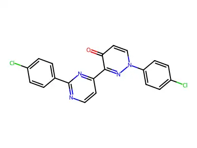 1-(4-chlorophenyl)-3-[2-(4-chlorophenyl)pyrimidin-4-yl]-1,4-dihydropyridazin-4-one structure
