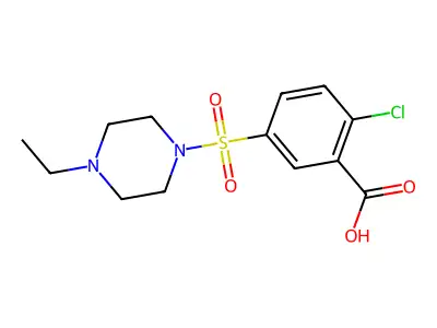 2-Chloro-5-(4-ethyl-piperazine-1-sulfonyl)-benzoic acid structure
