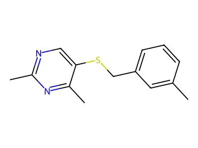 2,4-Dimethyl-5-[(3-methylbenzyl)thio]pyrimidine structure