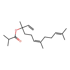 3,7,11-Trimethyldodeca-1,6,10-trien-3-yl 2-methylpropanoate structure