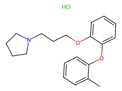 Pyrrolidine, 3-(o-(o-tolyloxy)phenoxy)propyl-, hydrochloride structure