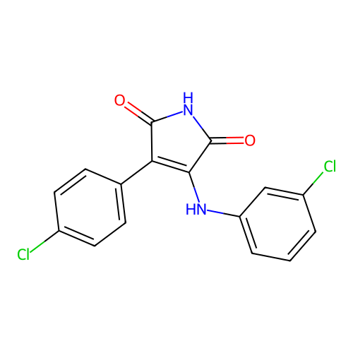3-(4-chlorophenyl)-4-[(3-chlorophenyl)amino]-2,5-dihydro-1H-pyrrole-2,5-dione structure