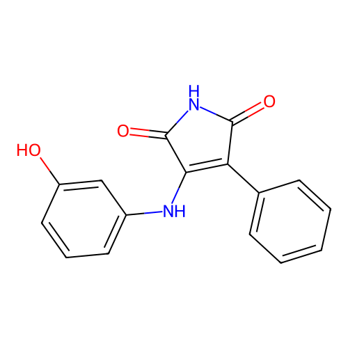 3-[(3-hydroxyphenyl)amino]-4-phenyl-2,5-dihydro-1H-pyrrole-2,5-dione structure