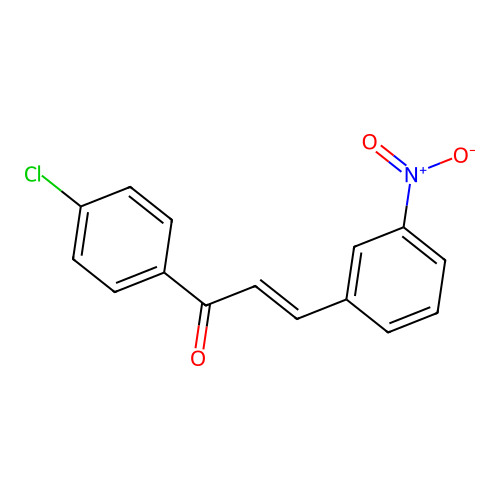 (2E)-1-(4-chlorophenyl)-3-(3-nitrophenyl)prop-2-en-1-one structure
