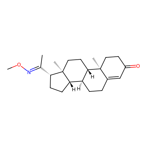 progesterone-20-(O-methyloxime) structure