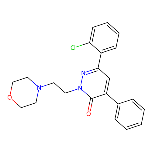 3(2H)-Pyridazinone, 6-(o-chlorophenyl)-2-(2-morpholinoethyl)-4-phenyl- structure