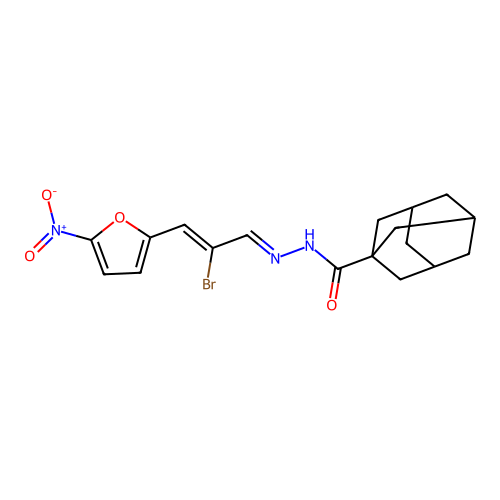 1-Adamantanecarboxylic acid, (2-bromo-3-(5-nitro-2-furyl)allylidene)hydrazide structure