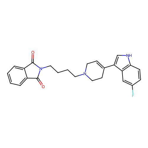 2-(4-(4-(5-Fluoro-1H-indol-3-yl)-3,6-dihydro-2H-pyridin-1-yl)butyl)isoindoline-1,3-dione structure