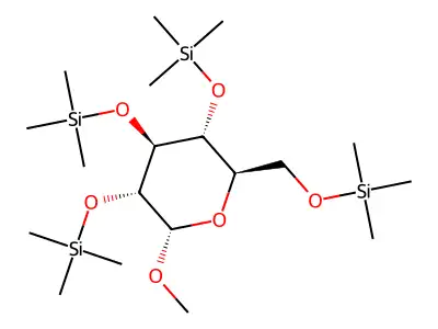 alpha-D-Glucopyranoside, methyl 2,3,4,6-tetrakis-O-(trimethylsilyl)- structure