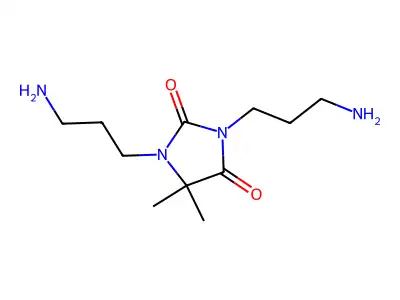 1,3-Bis(3-aminopropyl)-5,5-dimethylimidazolidine-2,4-dione structure