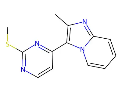 2-Methyl-3-(2-(methylthio)pyrimidin-4-yl)imidazo[1,2-a]pyridine structure