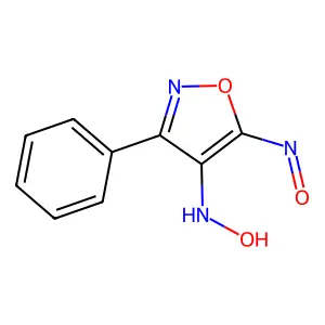 (4E,5Z)-3-phenylisoxazole-4,5-dione dioxime structure