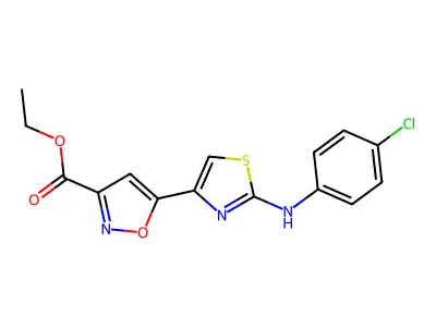 Ethyl 5-[2-(4-chloroanilino)-1,3-thiazol-4-yl]-1,2-oxazole-3-carboxylate structure