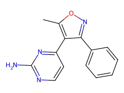 4-(5-Methyl-3-phenylisoxazol-4-yl)pyrimidin-2-amine structure
