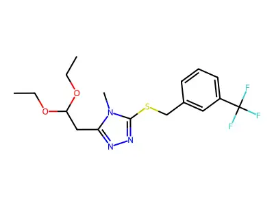 3-(2,2-diethoxyethyl)-4-methyl-5-{[3-(trifluoromethyl)benzyl]thio}-4H-1,2,4-triazole structure