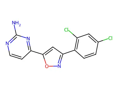 4-[3-(2,4-Dichlorophenyl)isoxazol-5-yl]pyrimidin-2-amine structure