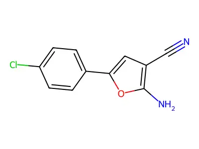 2-Amino-5-(4-chlorophenyl)furan-3-carbonitrile structure