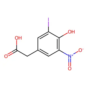 4-羟基-3-碘-5-硝基苯乙酸 structure