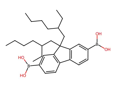 (9,9-Bis(2-ethylhexyl)-9H-fluorene-2,7-diyl)bisboronic acid structure