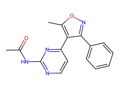 N-[4-(5-methyl-3-phenyl-1,2-oxazol-4-yl)pyrimidin-2-yl]acetamide structure