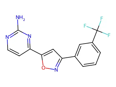 4-{3-[3-(Trifluoromethyl)phenyl]isoxazol-5-yl}pyrimidin-2-amine structure