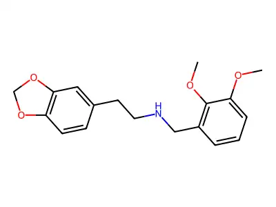 2-(1,3-benzodioxol-5-yl)-N-(2,3-dimethoxybenzyl)ethanamine structure
