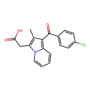 3-Indolizineacetic acid, 1-(p-chlorobenzoyl)-2-methyl- structure