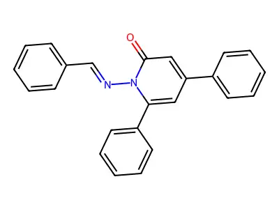 2(1H)-Pyridinone, 4,6-diphenyl-1-[(phenylmethylene)amino]- structure