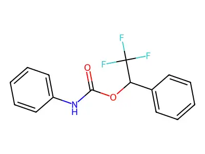 Phenyl-carbamic acid 2,2,2-trifluoro-1-phenyl-ethyl ester structure