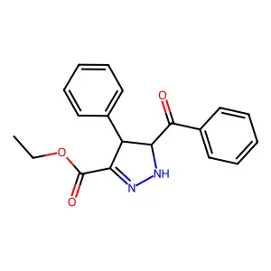 Ethyl 5-benzoyl-4-phenyl-4,5-dihydro-1H-pyrazole-3-carboxylate structure