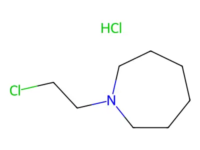 1H-Azepine, hexahydro-1-(2-chloroethyl)-, hydrochloride structure