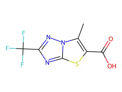 6-Methyl-2-trifluoromethyl-thiazolo[3,2-b][1,2,4]triazole-5-carboxylic acid structure