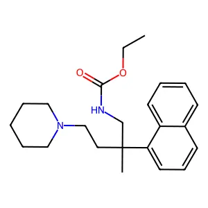 Ethyl [2-methyl-2-(naphthalen-1-yl)-4-(piperidin-1-yl)butyl]carbamate structure