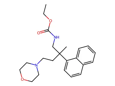 ethyl N-(2-methyl-4-morpholin-4-yl-2-naphthalen-1-ylbutyl)carbamate structure