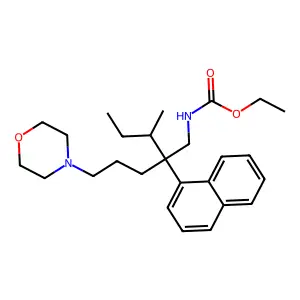 ethyl N-[3-methyl-2-(3-morpholin-4-ylpropyl)-2-naphthalen-1-ylpentyl]carbamate structure