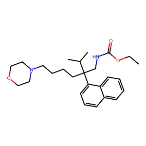 Ethyl [6-(morpholin-4-yl)-2-(naphthalen-1-yl)-2-(propan-2-yl)hexyl]carbamate structure