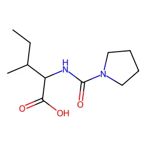 (2S)-3-methyl-2-[(pyrrolidine-1-carbonyl)amino]pentanoic acid structure