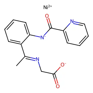 [N-[1-[2-(2-Pyridylcarboxamido)phenyl]ethylidene]glycinato]nickel structure